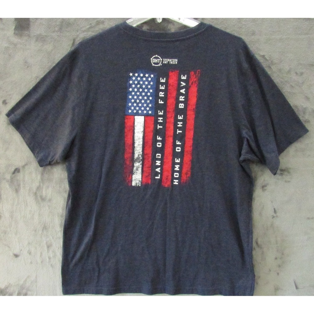 Colosseum Land of the Free USA Flag Graphic T-Shirt Men's 3XL Navy Blue OHT